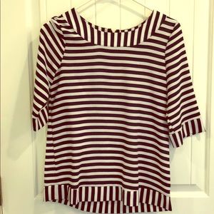 Navy and white striped women’s top size XS